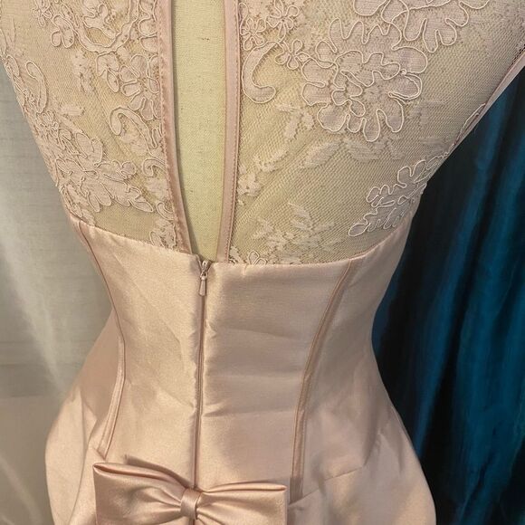 White by VERA WANG, lace peach dress, size 4 - Picture 3 of 13